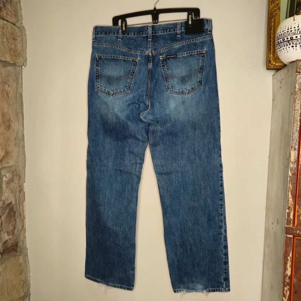 Harley Davidson Jeans Mens Size 36x32‎ Blue Denim Biker Motorcycle Casual
